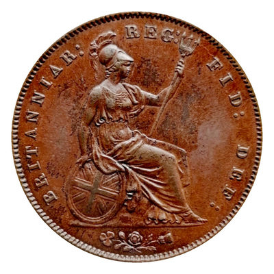 1858年英国一便士铜币