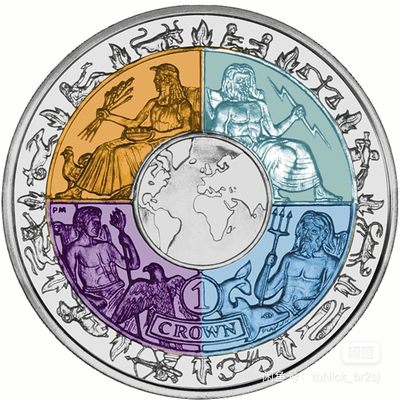 【实物赏析】【马恩岛】2008国际地球年4色钛币