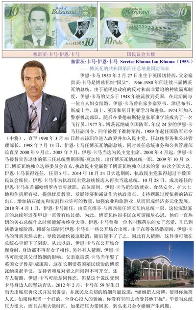 博茨瓦纳第四任总统、国父之子“塞雷茨·卡马·伊恩·卡马”