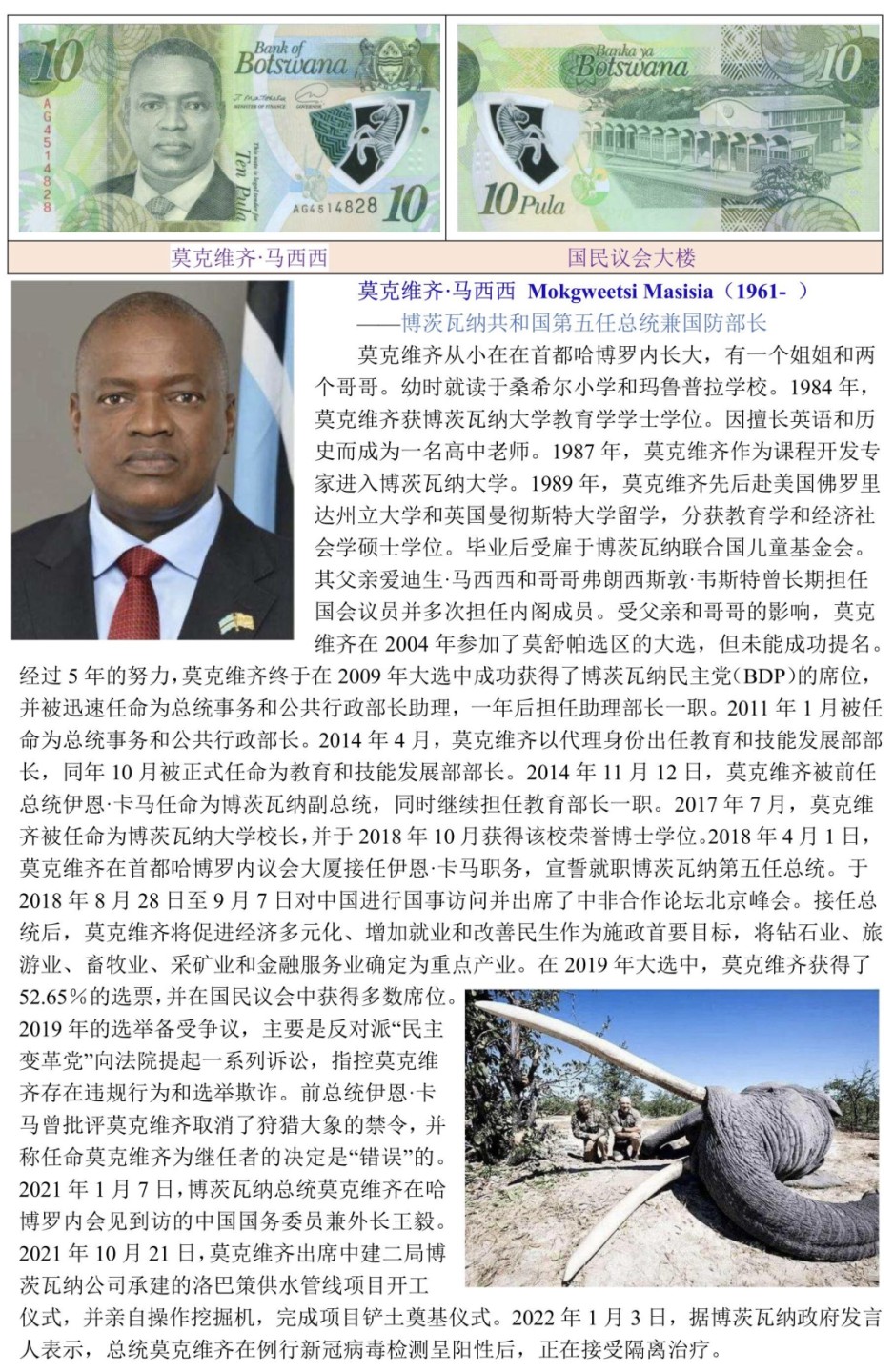 取消猎象禁令的博茨瓦纳第五任总统“莫克维齐·马西西”