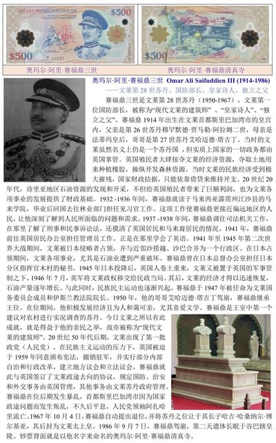 领导文莱走向独立的第28世苏丹“奥玛尔·阿里·赛福鼎三世”