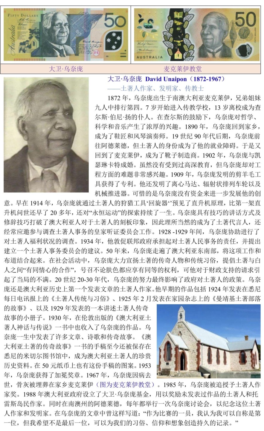 澳大利亚土著人作家、发明家“大卫·乌奈庞”