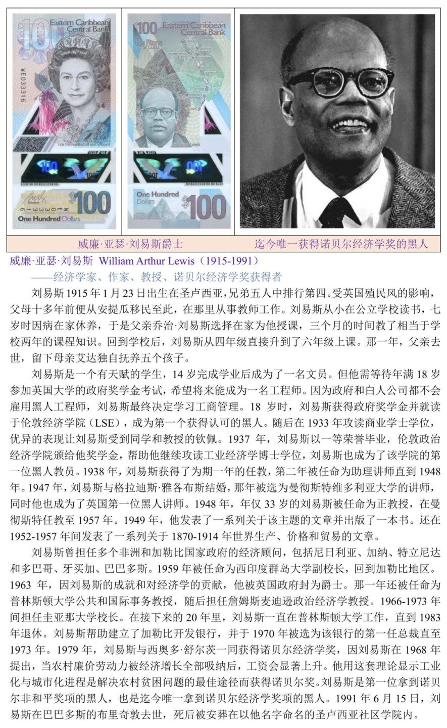 迄今唯一获得诺贝尔经济学奖的黑人作家“威廉·亚瑟·刘易斯”爵士