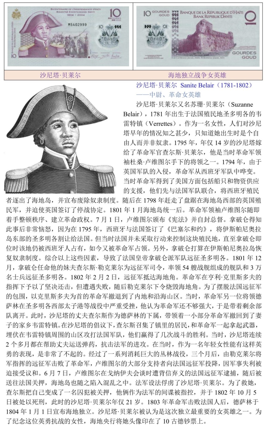 21岁与丈夫一起被处死的海地独立战争女英雄“沙尼塔·贝莱尔”