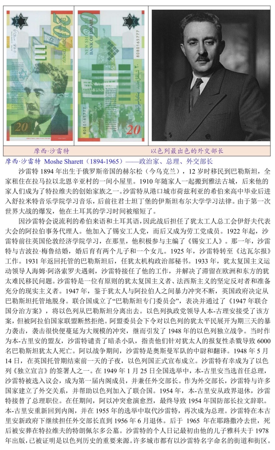 以色列最出色的外交部长“摩西·沙雷特”