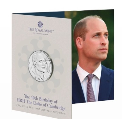 【钱币赏析】【英国】威廉王子40岁生日纪念币