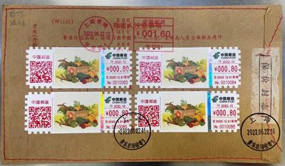 【自助签条TS71】丰收包裹签首日实寄【2022.6.22】