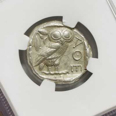 古希腊银币雅典娜女神与猫头鹰