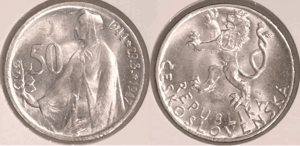 捷克斯洛伐克1947年起义三周年纪念银币