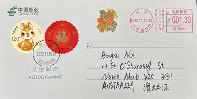 【首日封片】贺年兔个性化邮票【11.15】