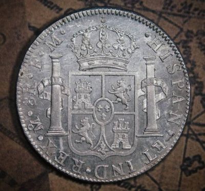 1790年“过渡版”墨西哥双柱8里亚尔银币