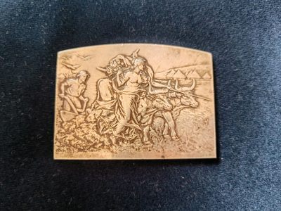 20世纪初法国牧牛银章，65x48mm，里尔地区农业信贷基金。