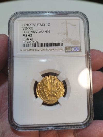 NGC-MS62意大利1789-97年威尼斯共和国末代总督路德维克·马宁1杜卡特金币