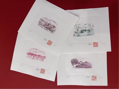 【刻意工坊】“四大天王”雕刻版印样【限量99套】