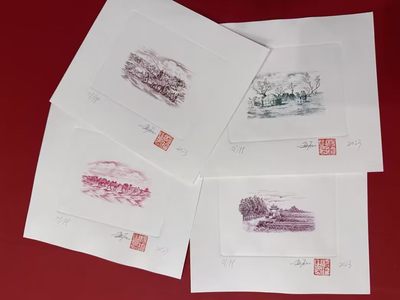 【刻意工坊】“四大天王”雕刻版印样【限量99套】