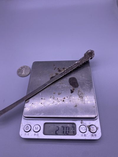 老银起花簪子，尺寸18.5厘米，老修，品相如图，880包快递