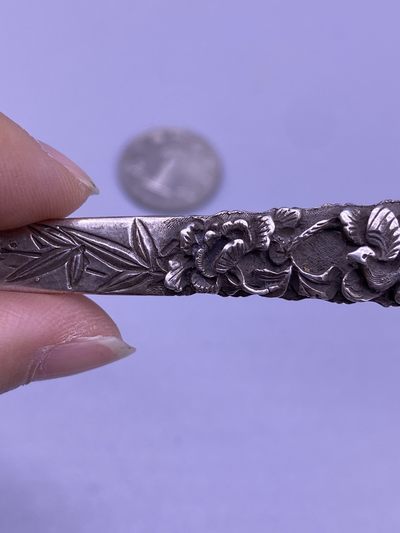 老银起花簪子，尺寸18.5厘米，老修，品相如图，880包快递