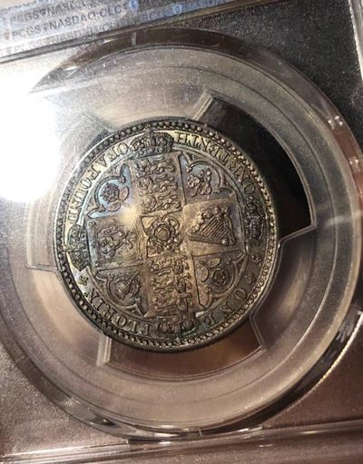 PCGS 英国1849 维多利亚 无神弗洛林 / 大力神4德银币