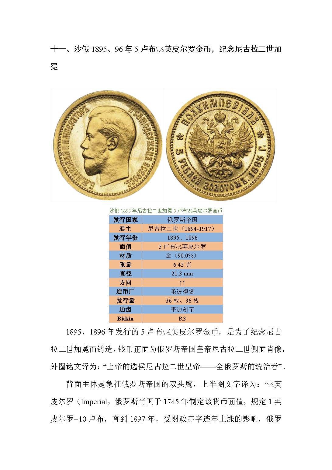 帝国遗珠——俄罗斯帝国纪念币浅析