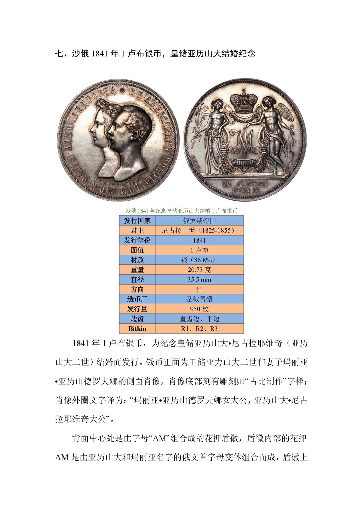 帝国遗珠——俄罗斯帝国纪念币浅析