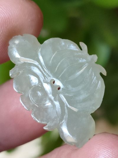 清代和田玉帽花