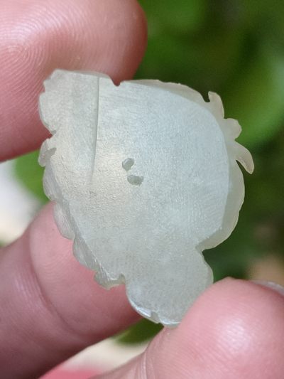 清代和田玉帽花