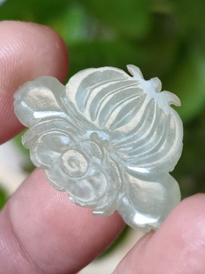 清代和田玉帽花