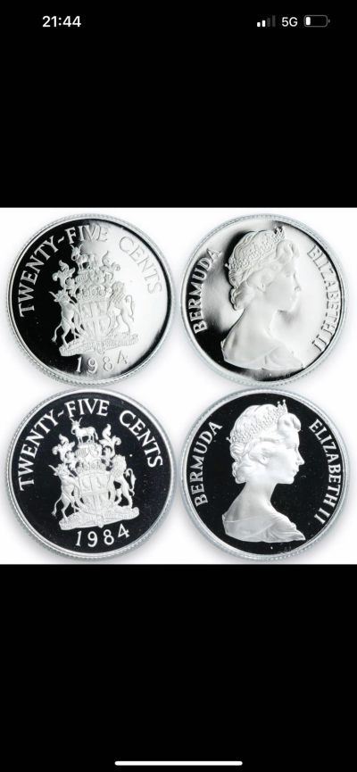 百慕大 1984 精制 银套币
