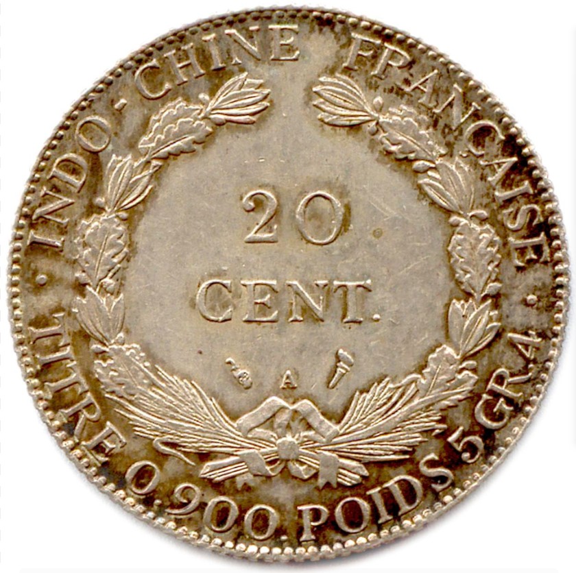 十年磨一剑，十年一个轮回。1909 french indo china 20cent