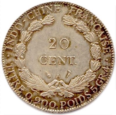 十年磨一剑，十年一个轮回。1909 french indo china 20cent