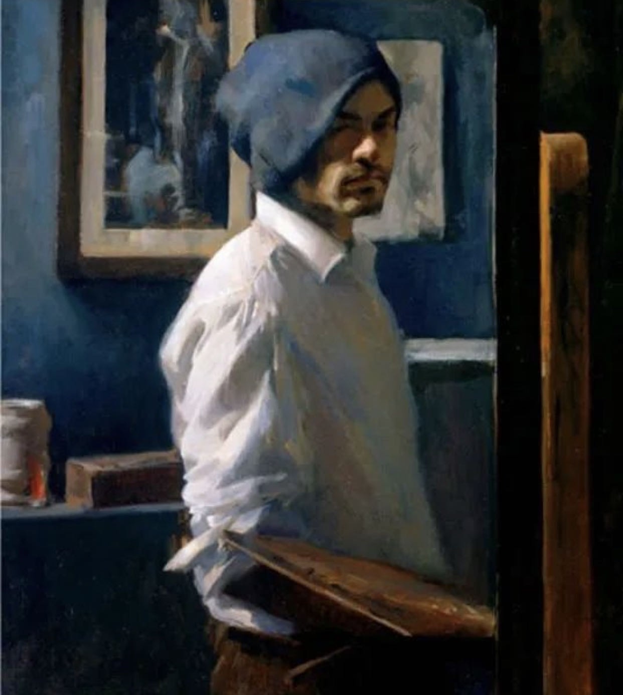 委内瑞拉油画：月光下的人们