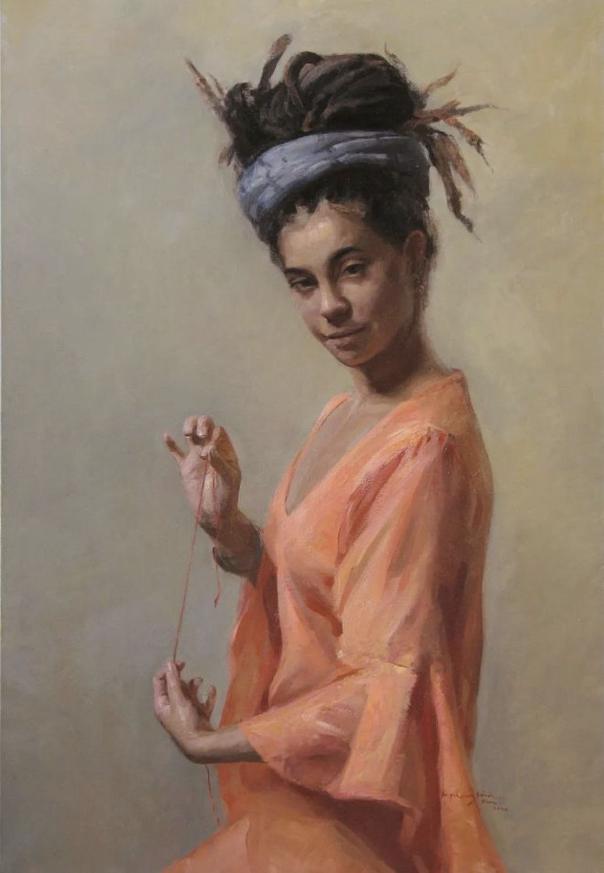 委内瑞拉油画：月光下的人们