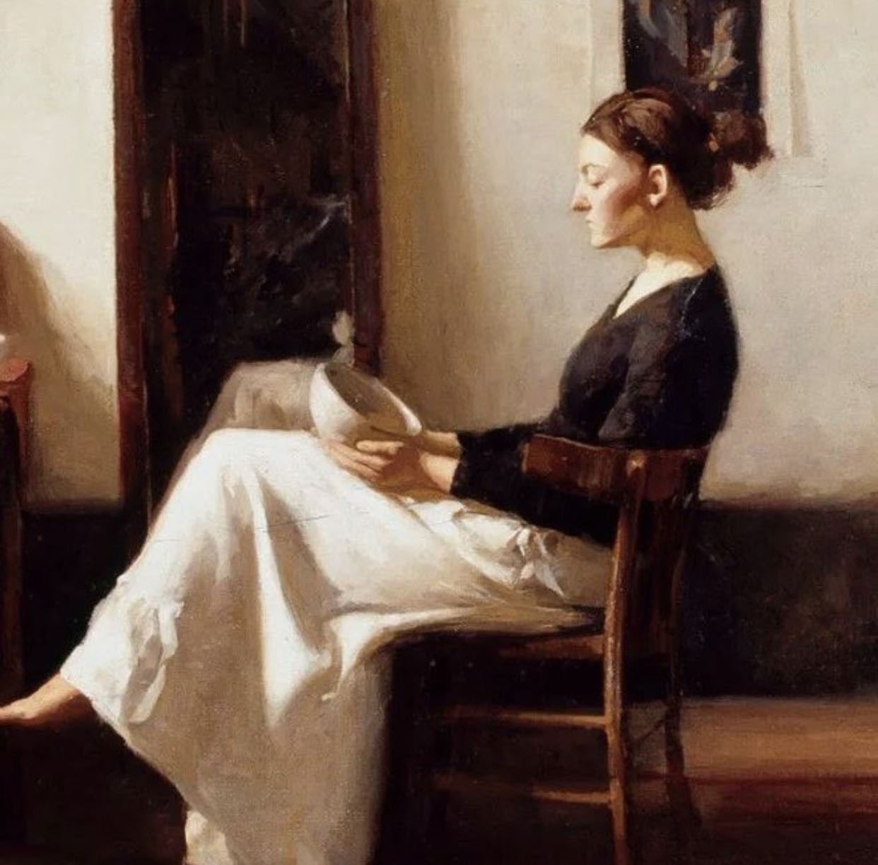 委内瑞拉油画：月光下的人们