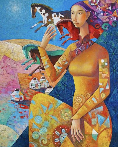 蒙古油画作品