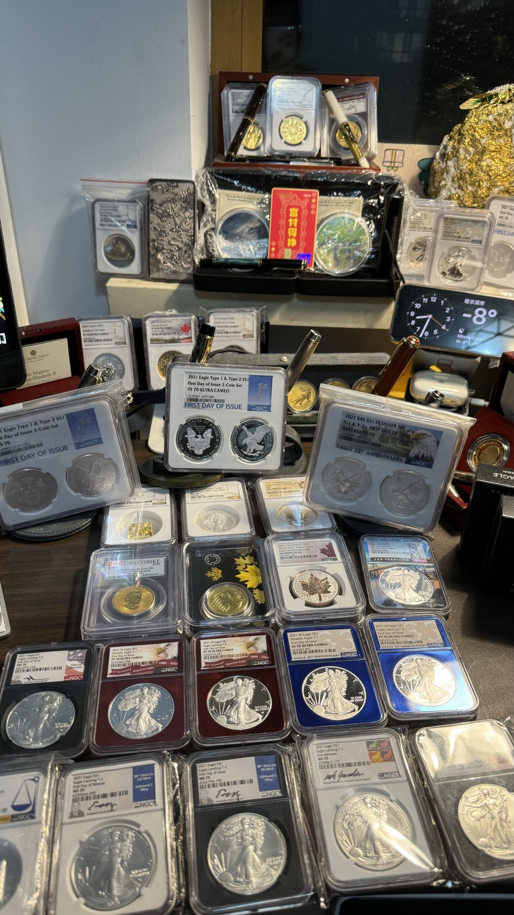 2021年新旧交替对装美国鹰洋NGC美国本土评级PF70满分精制币 first day of issue