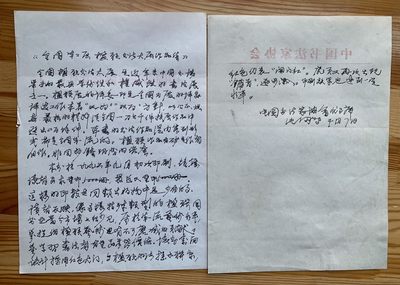 书法家沈鹏手稿正反面