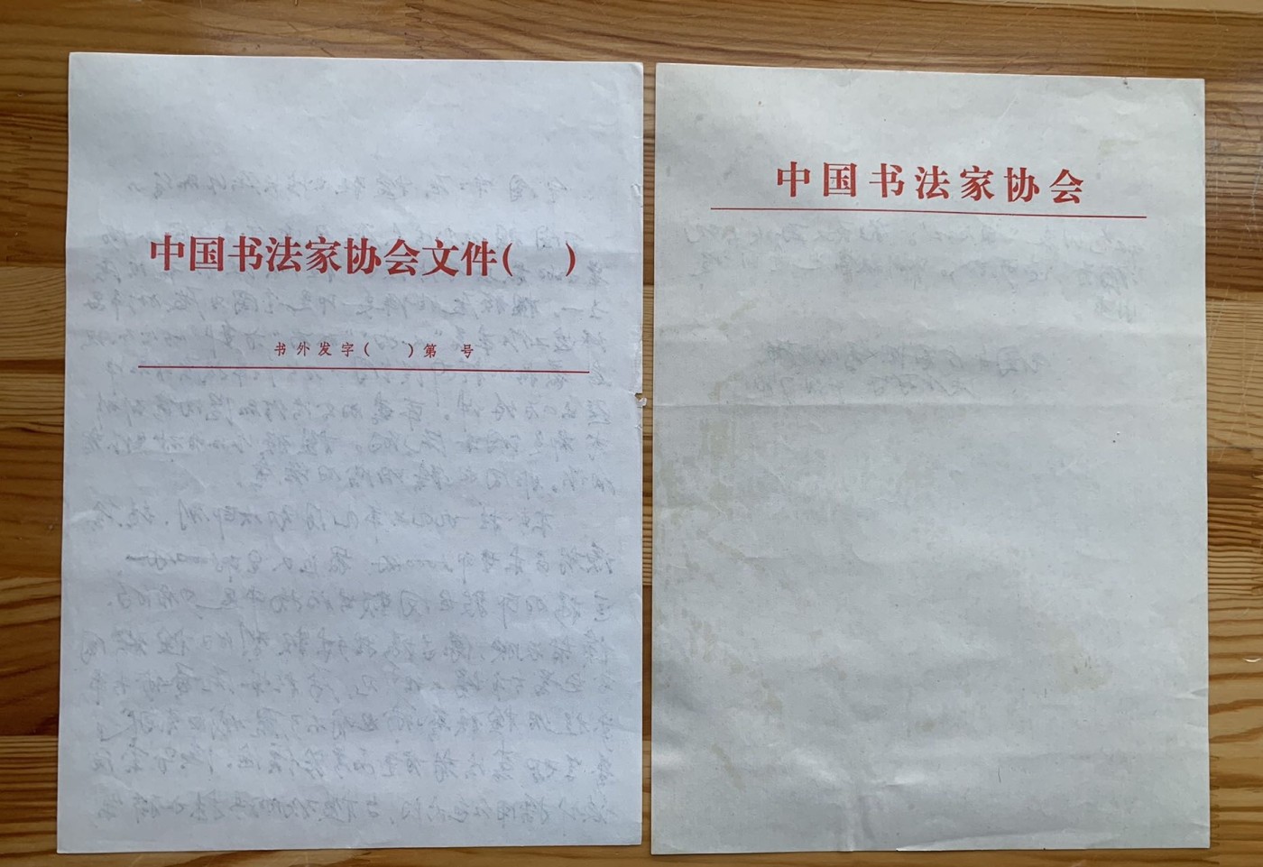 书法家沈鹏手稿正反面