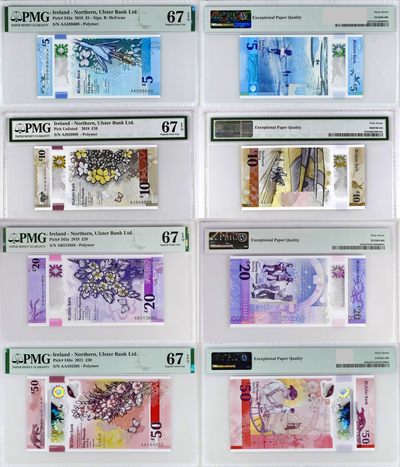 北爱尔兰2018年版 花卉版英镑 PMG67分收藏