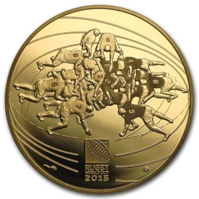 【海寕潮】法国2015年橄榄球世界杯精制8.45克纪念金币【金价4143.54】