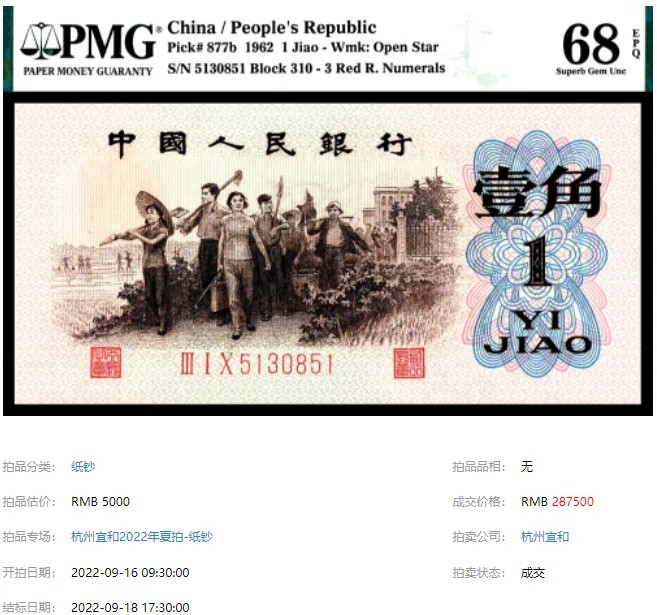 第三套人民币中发行量最少、发行时间最短、存世量最少的“币王”🎉