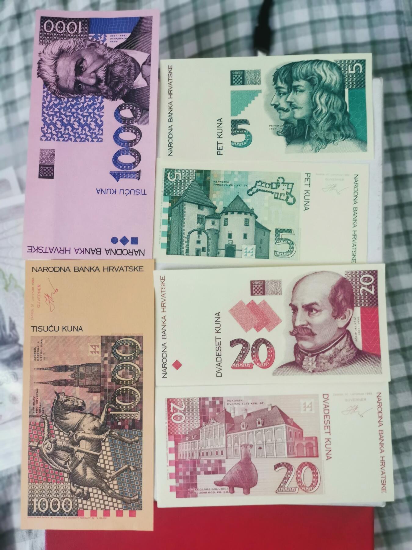 克罗地亚三对单面印样