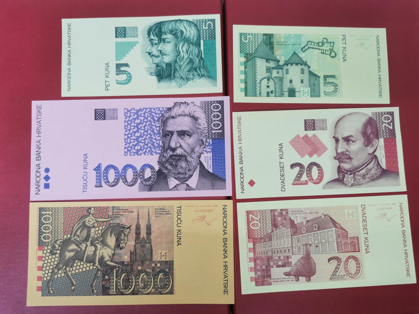 克罗地亚三对单面印样