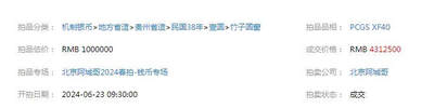 拍出430万的贵州竹子银币🪙