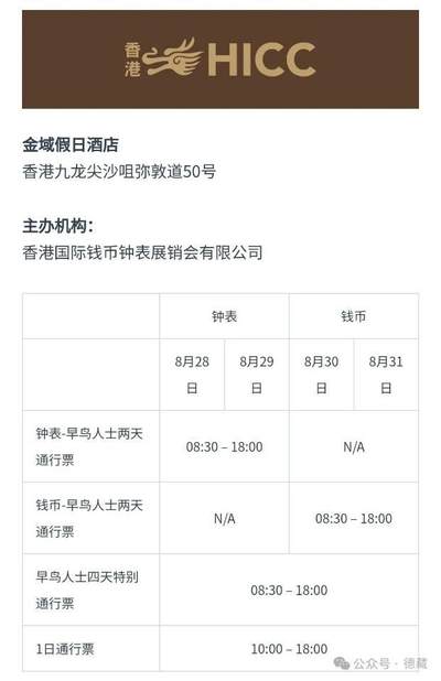 德藏将参展HICC香港国际钱币展销会