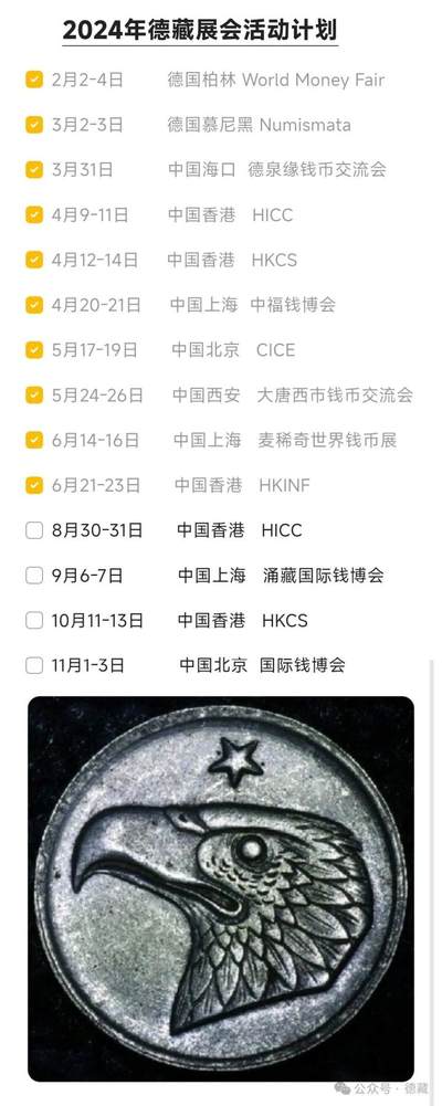 德藏将参展HICC香港国际钱币展销会
