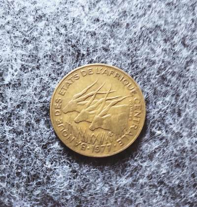 1977年中非10法郎（三羚羊） 硬币
