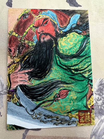 手绘卡-关公开会-权迎东老师作品