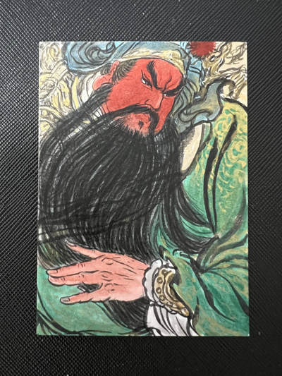 手绘卡-关公开会-权迎东老师作品
