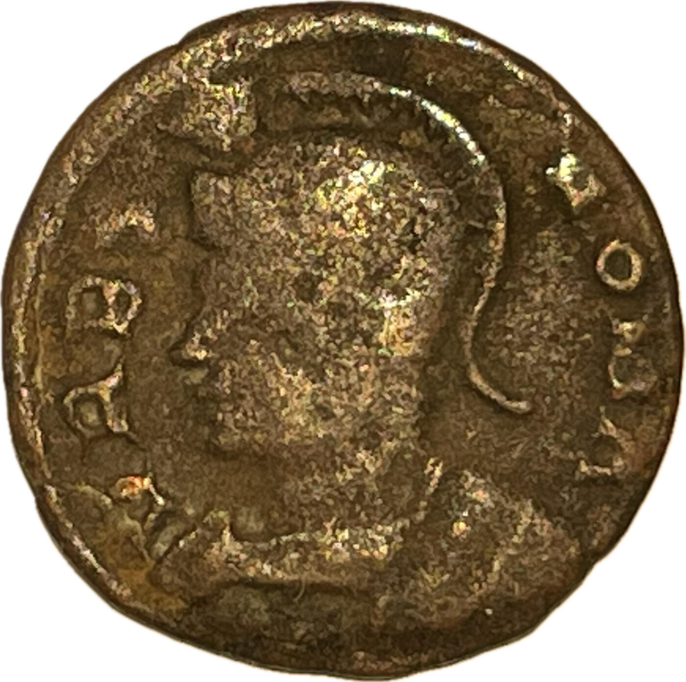 古罗马铜币，君士坦丁大帝，胜利女神