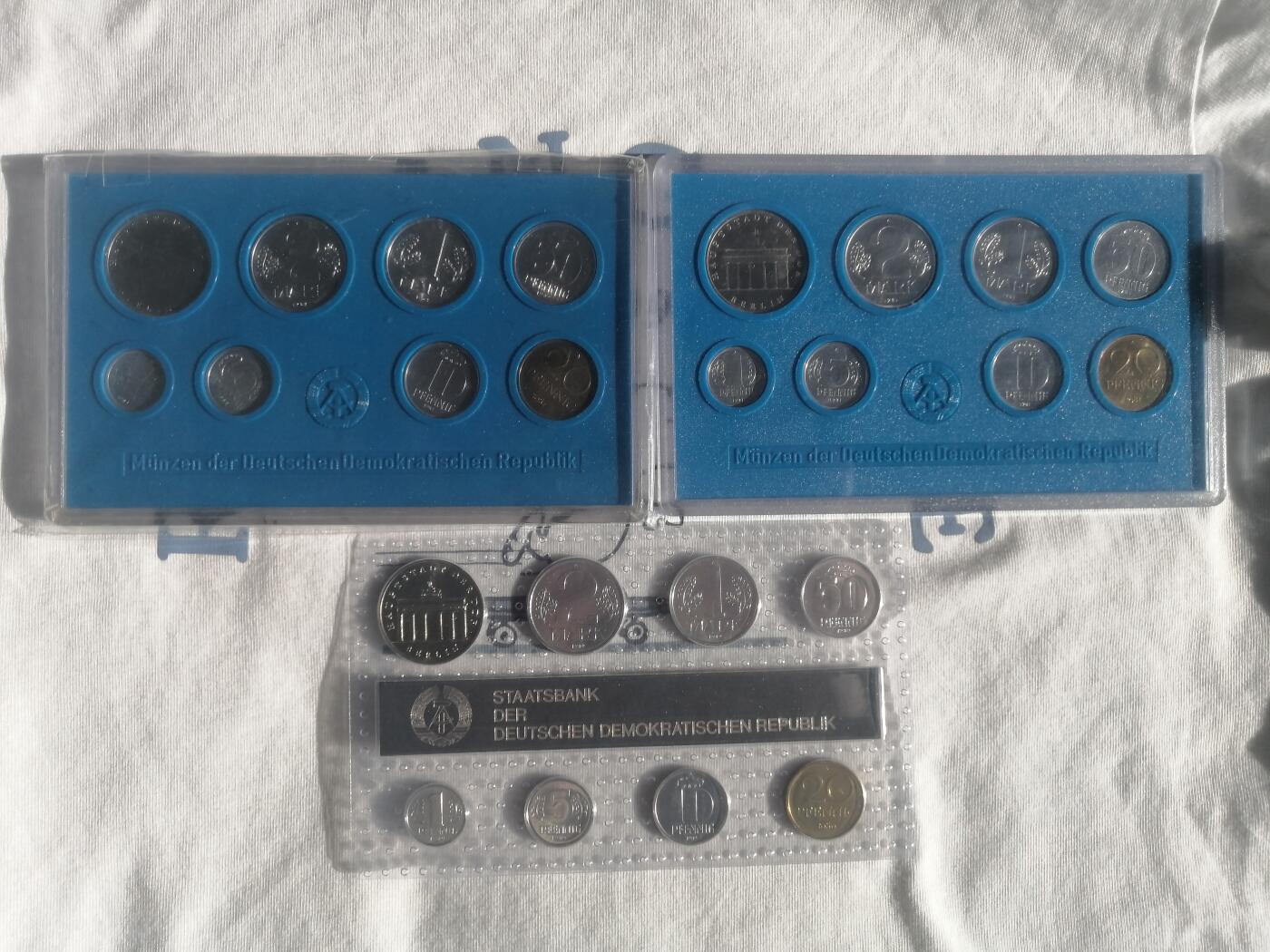 东德官方套币 mint set ～1979，1982及1989年，